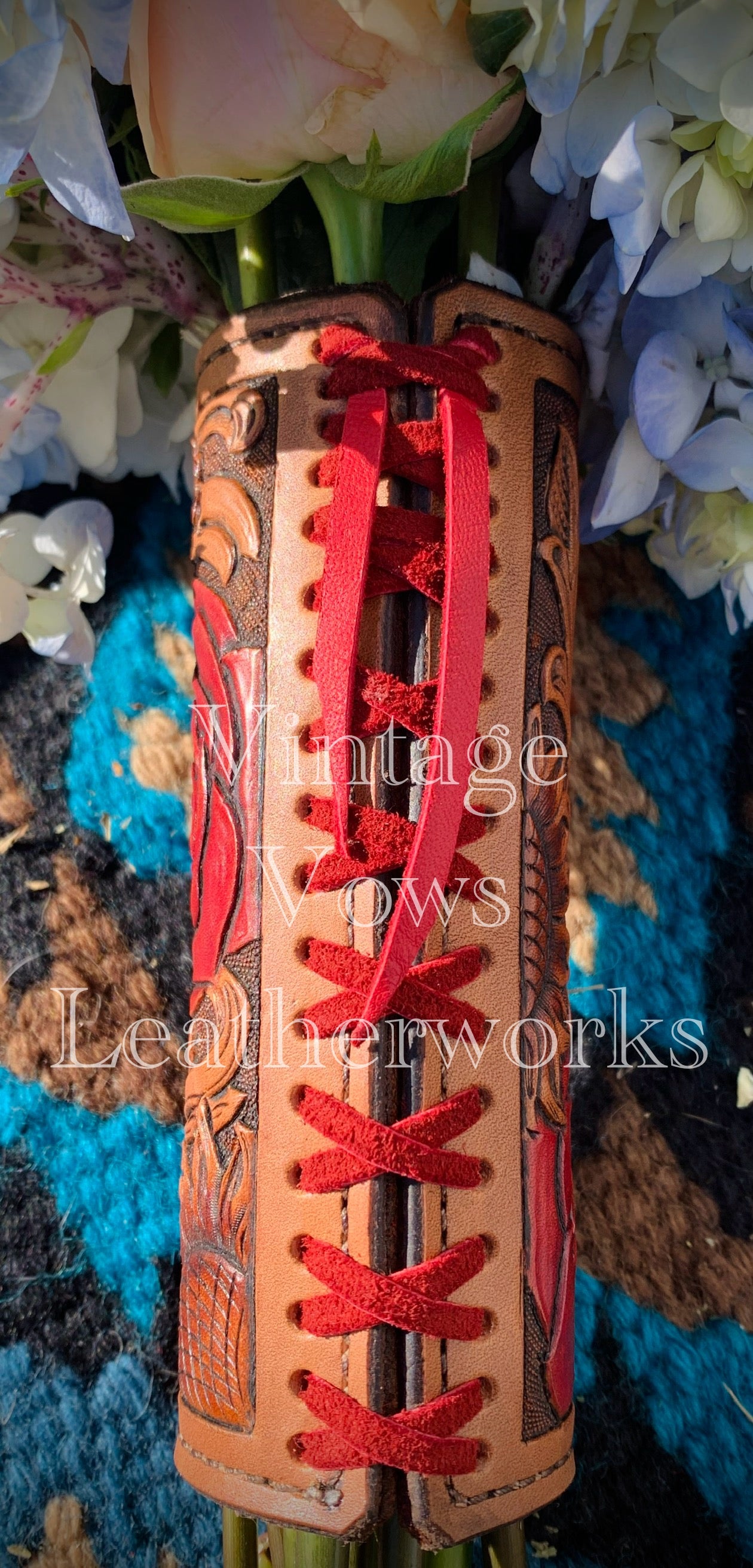 Red Rose Floral Bouquet Wrap