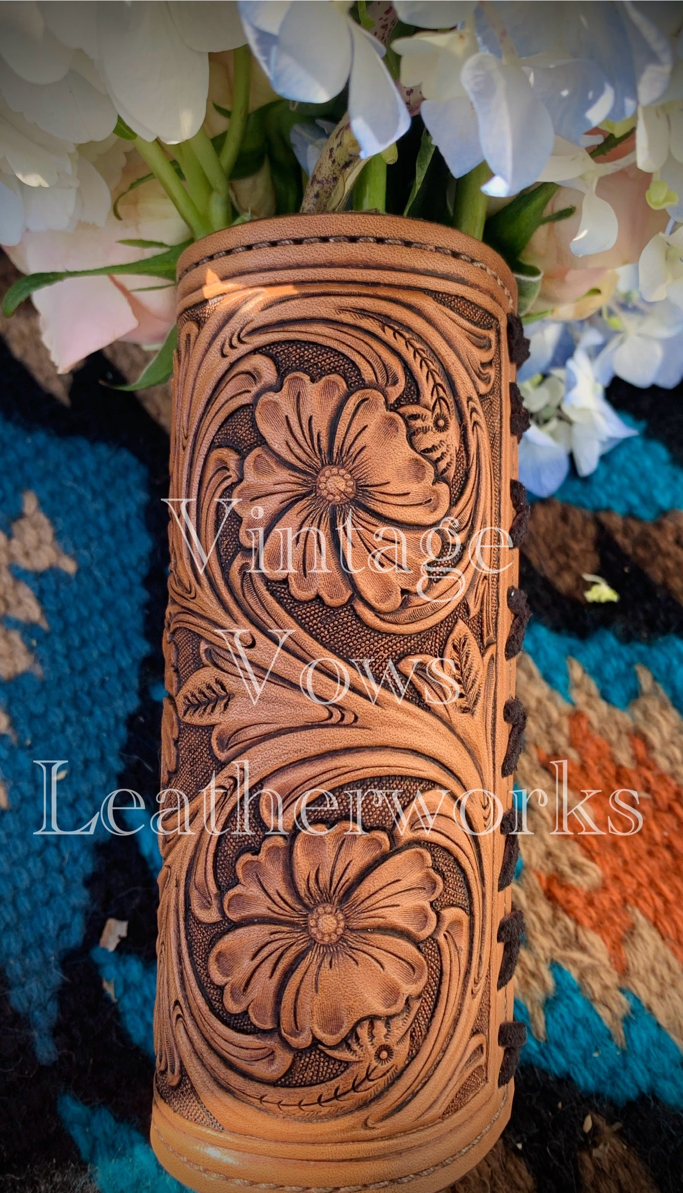 Floral Medium Brown Bouquet Wrap