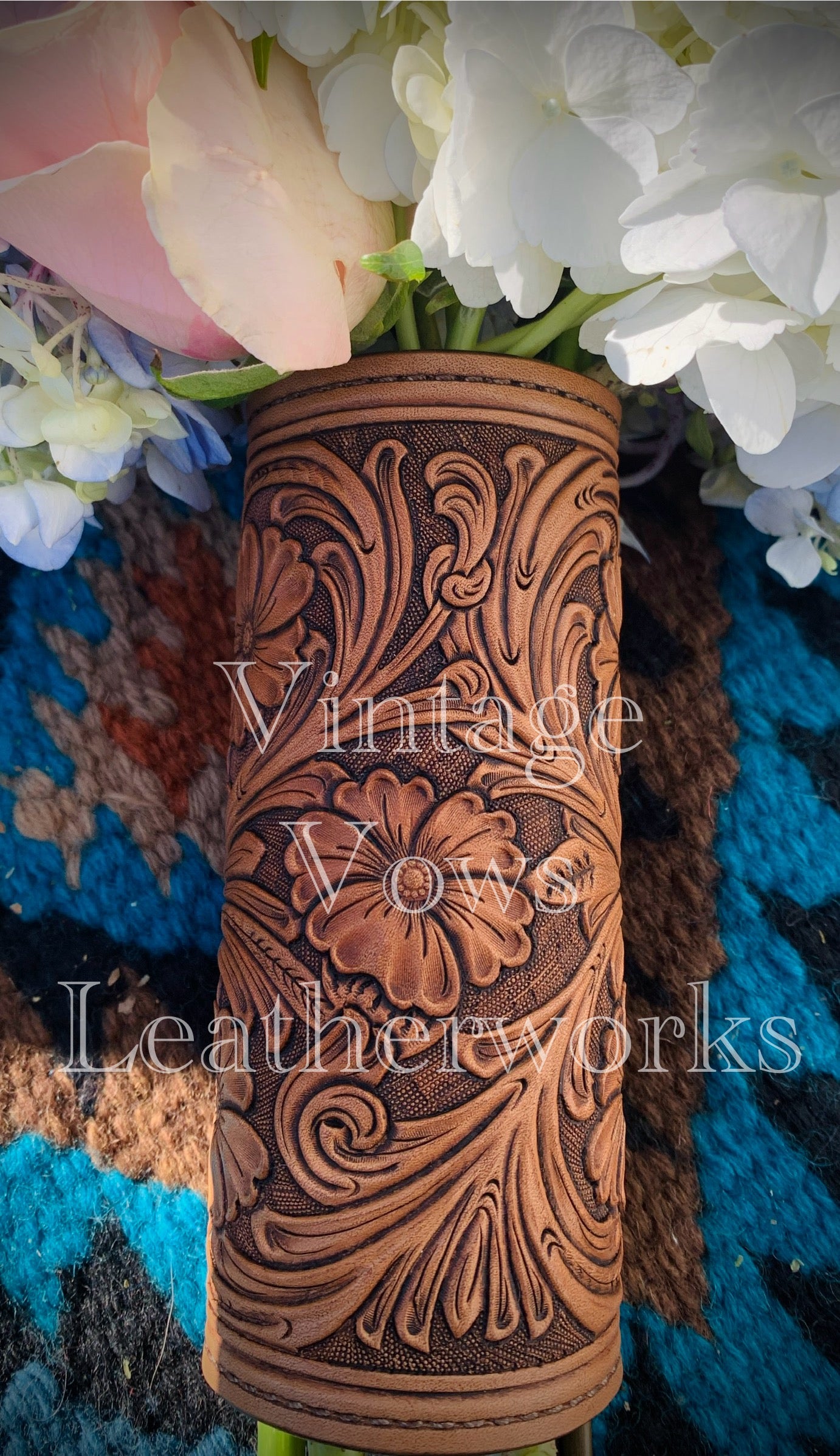 Floral Medium Brown Bouquet Wrap