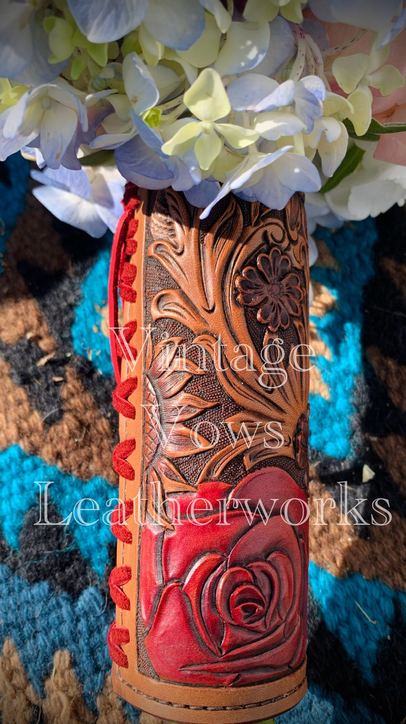Red Rose Floral Bouquet Wrap