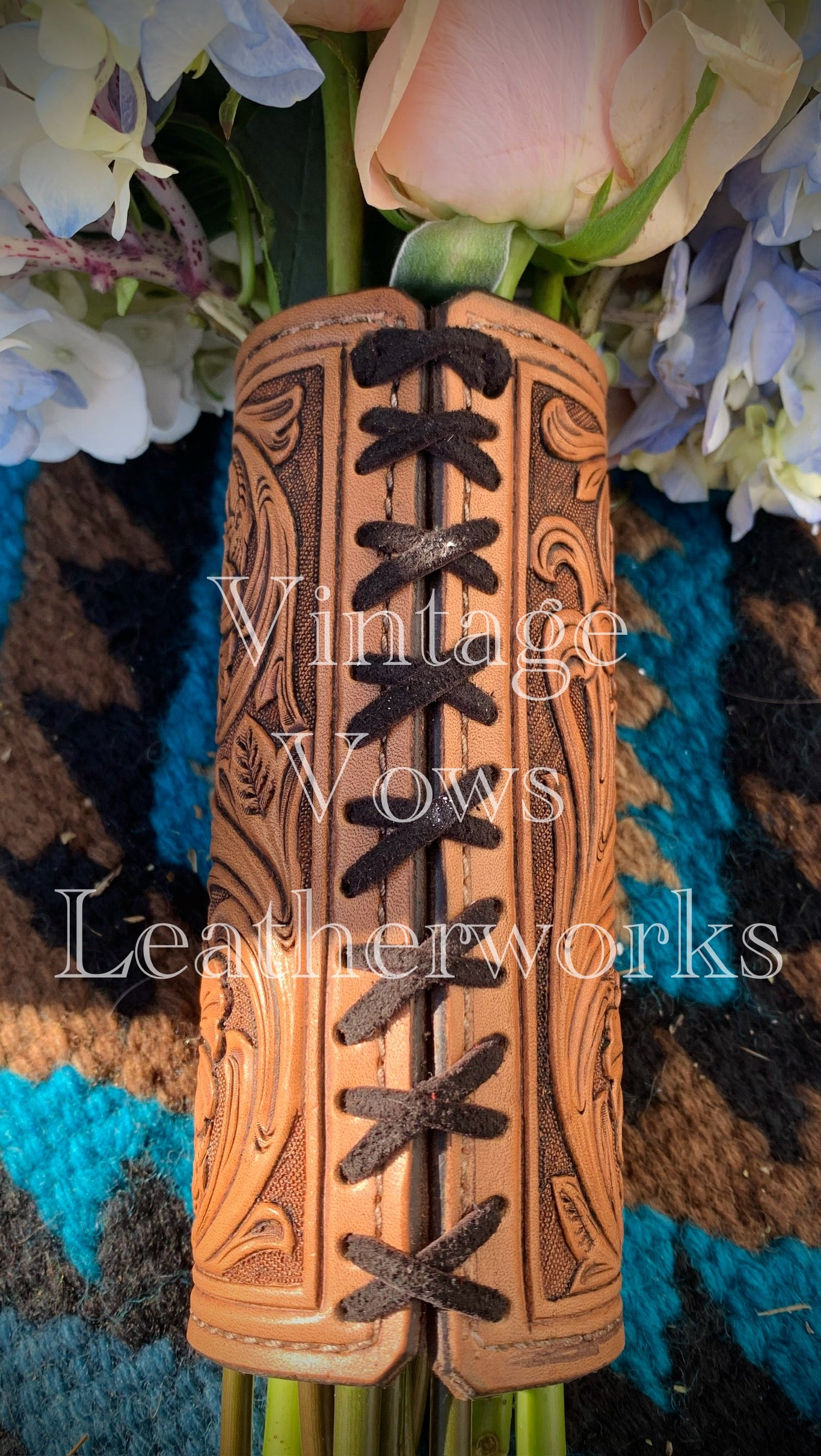Floral Medium Brown Bouquet Wrap