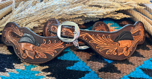 Men’s Spur Straps - Cowboy Skull